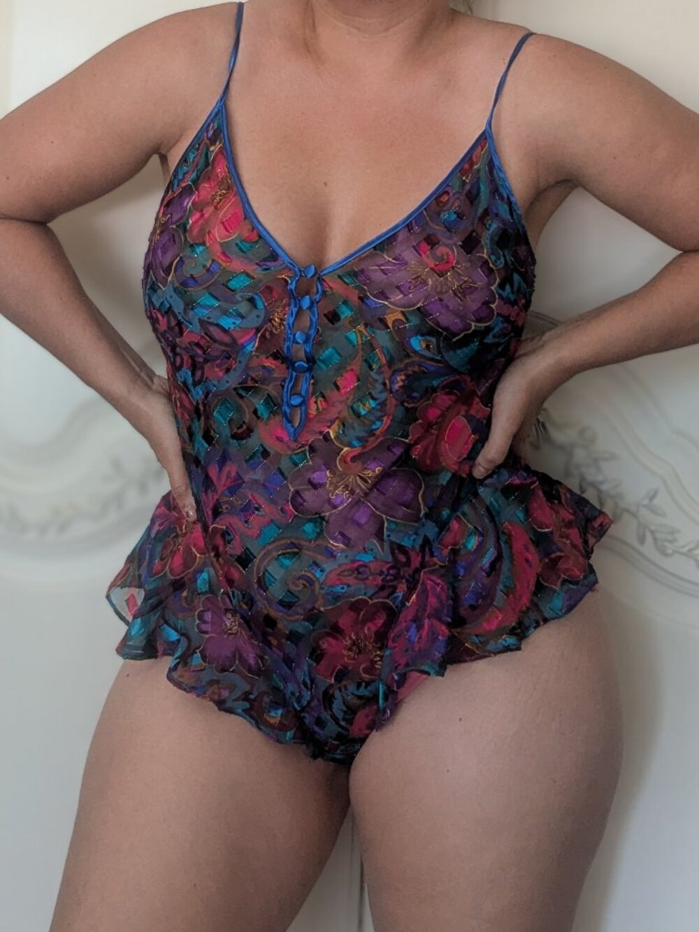 90s Victorias Secret teddy with satin detail